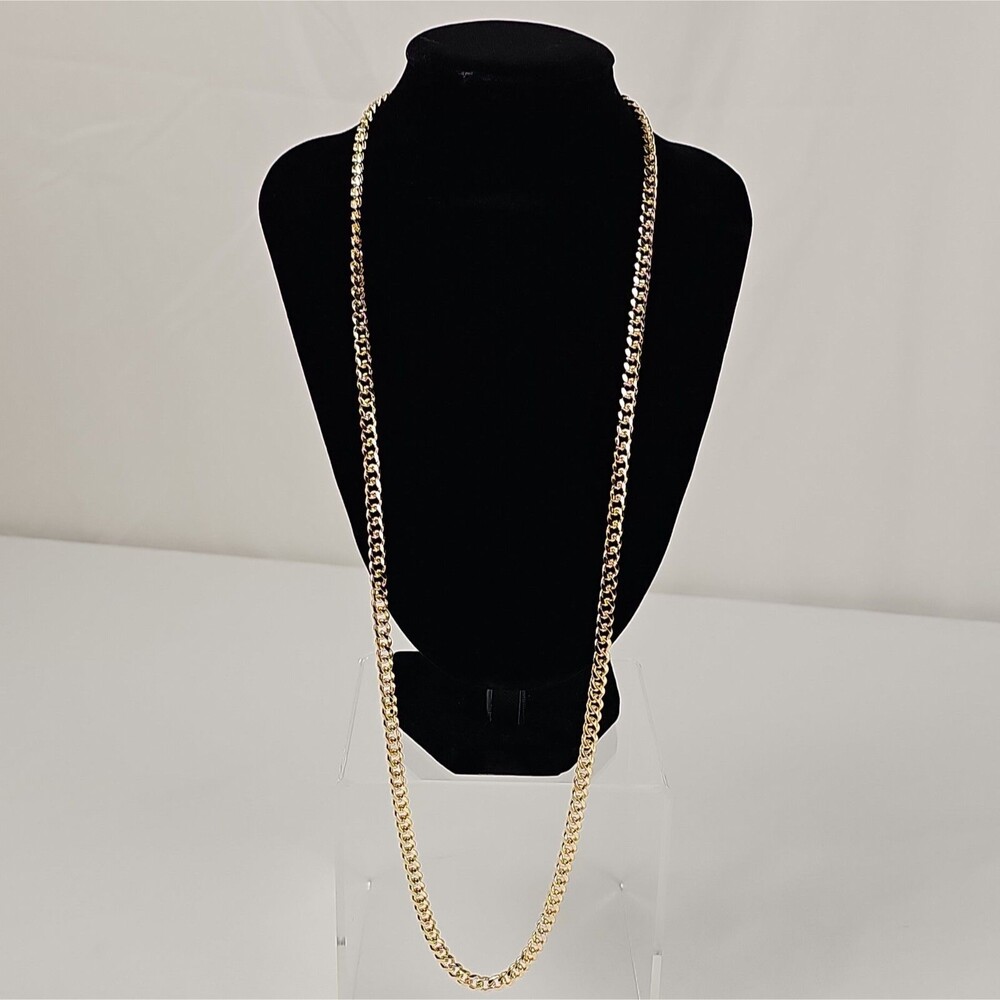 14K Gold Filled Cuban Curb Link Chain Necklace 26" Lobster Clasp